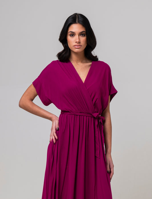 Vestito lungo da donna - Rosso india