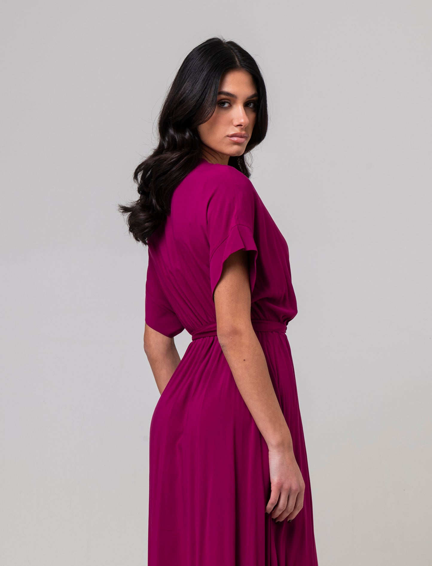 Vestito lungo da donna - Rosso india