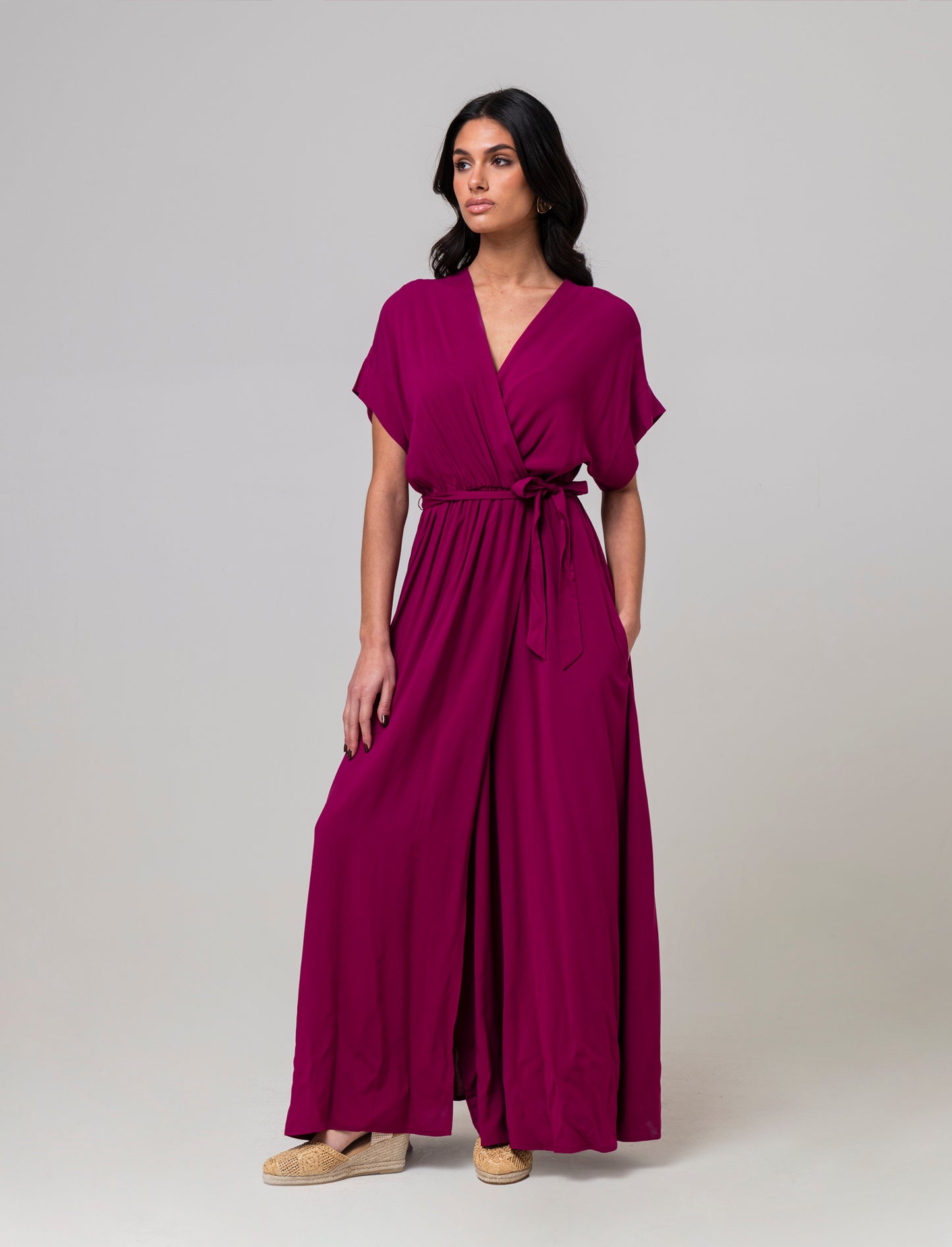 Vestito lungo da donna - Rosso india