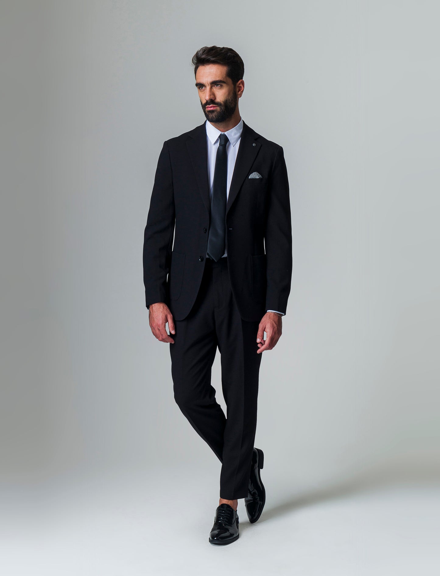 Man's micro waffle structured trousers - Black