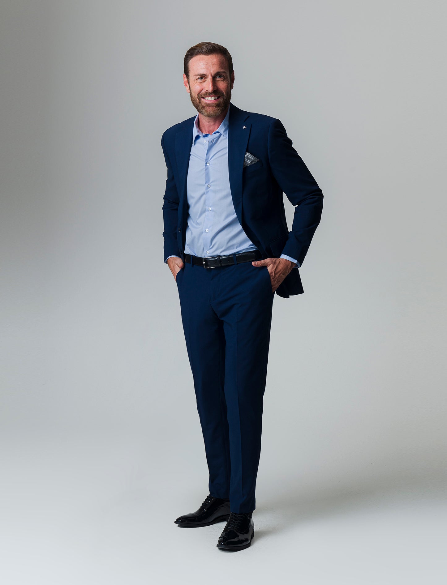 Pantaloni da completo formal fit da uomo - Blu