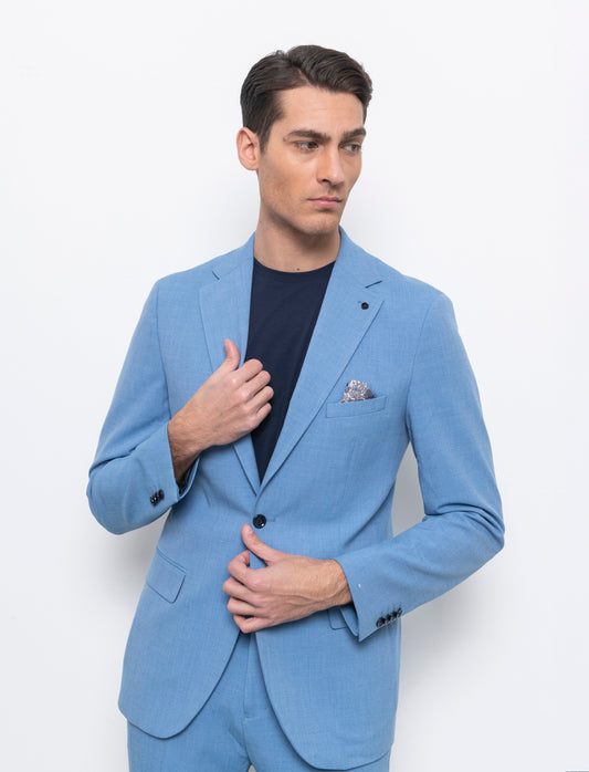 Man's fil-a-fil suit blazer - Sky blue