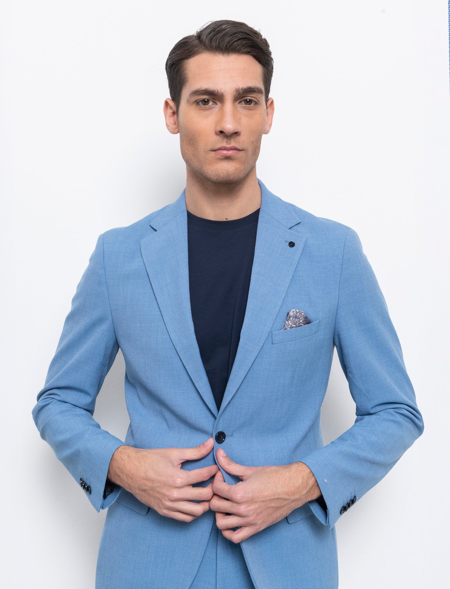 Man's fil-a-fil suit blazer - Sky blue