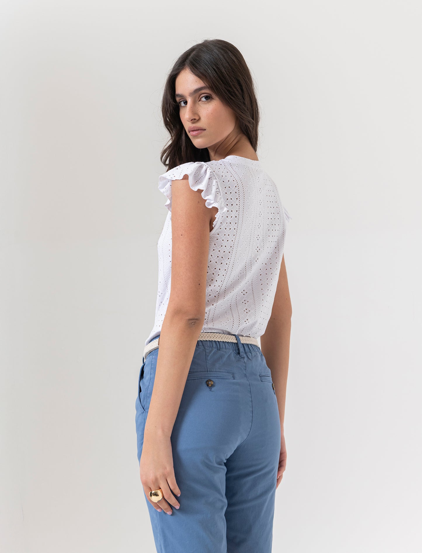 Top in pizzo da donna - Bianco
