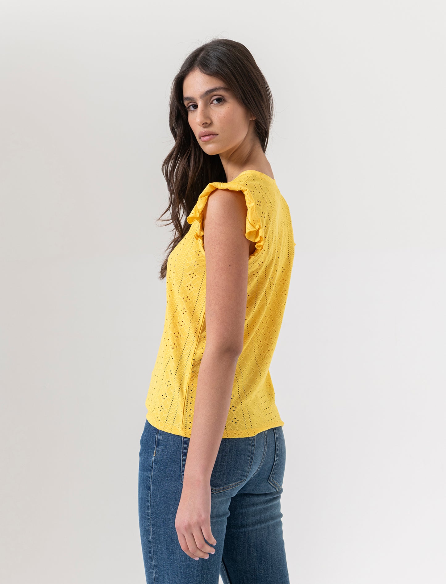 Top in pizzo da donna - Giallo limone