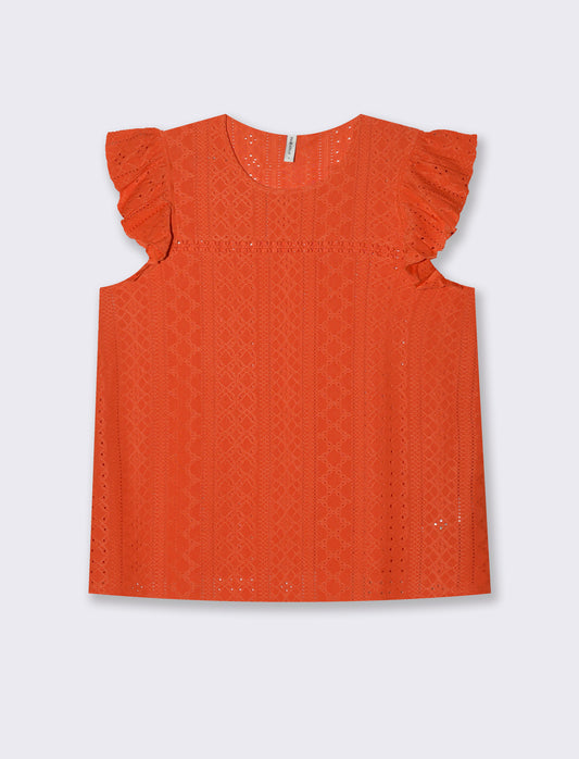 Top in pizzo da donna - Arancio