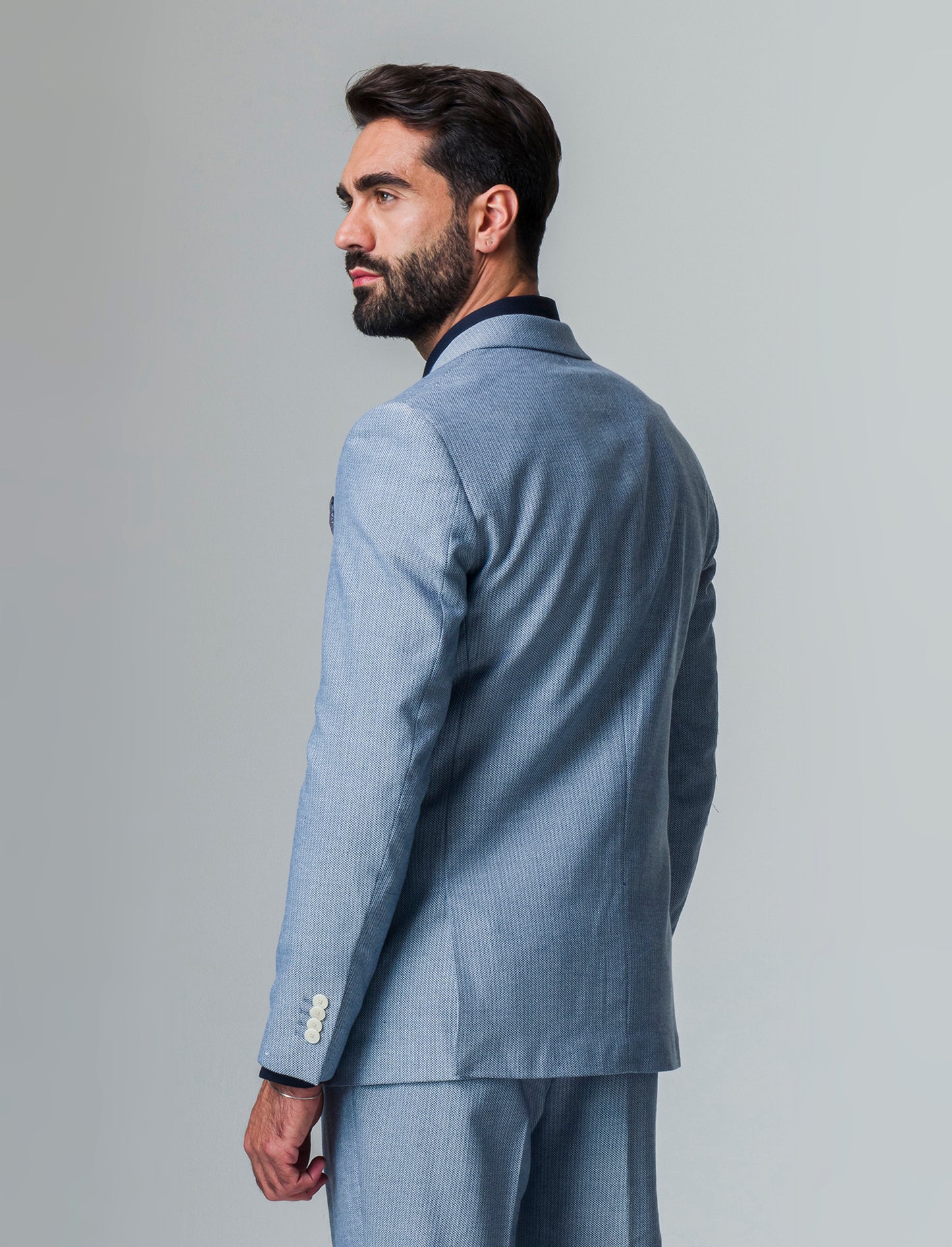 Man's structured fabric suit blazer - Blue