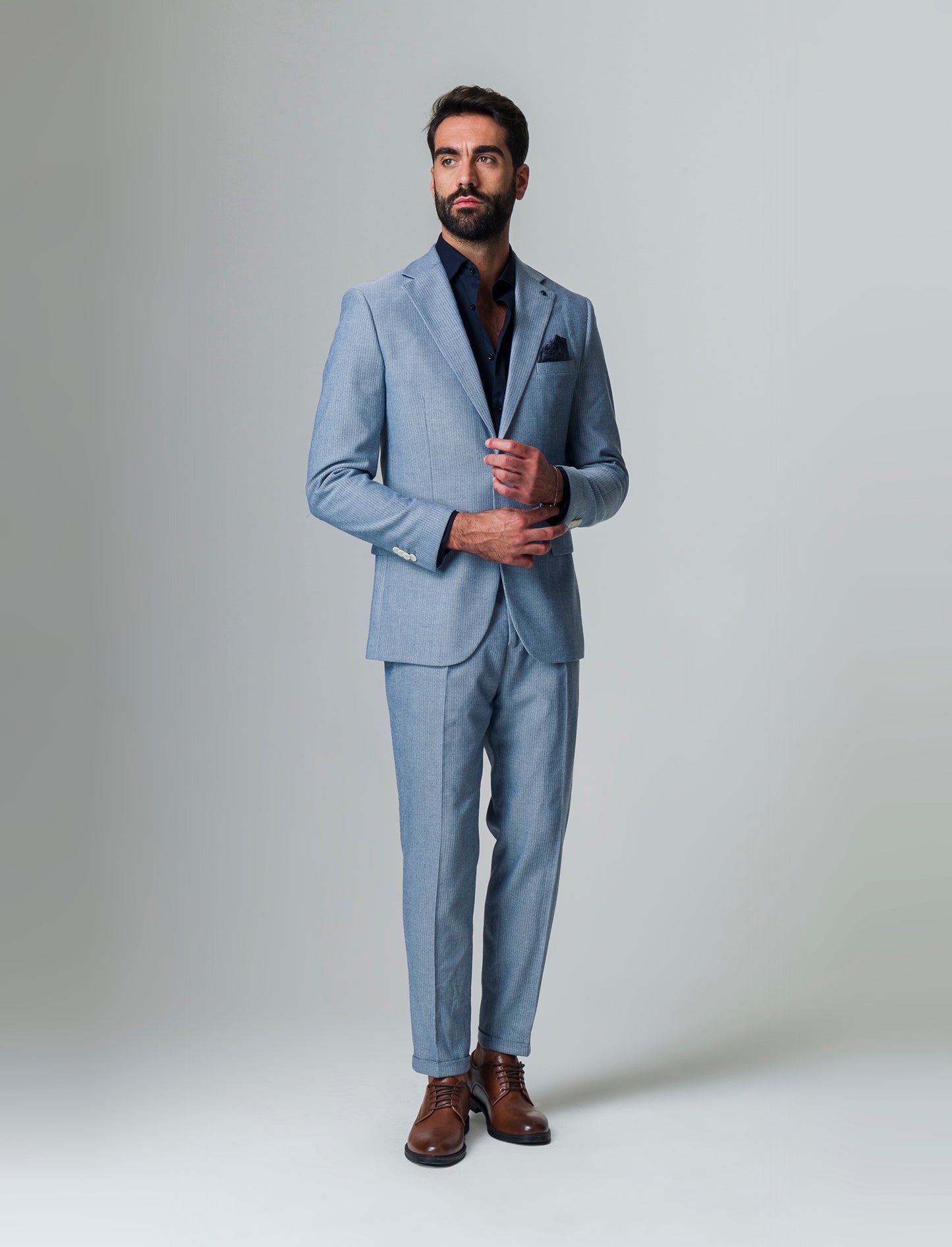 Man's structured fabric suit blazer - Blue
