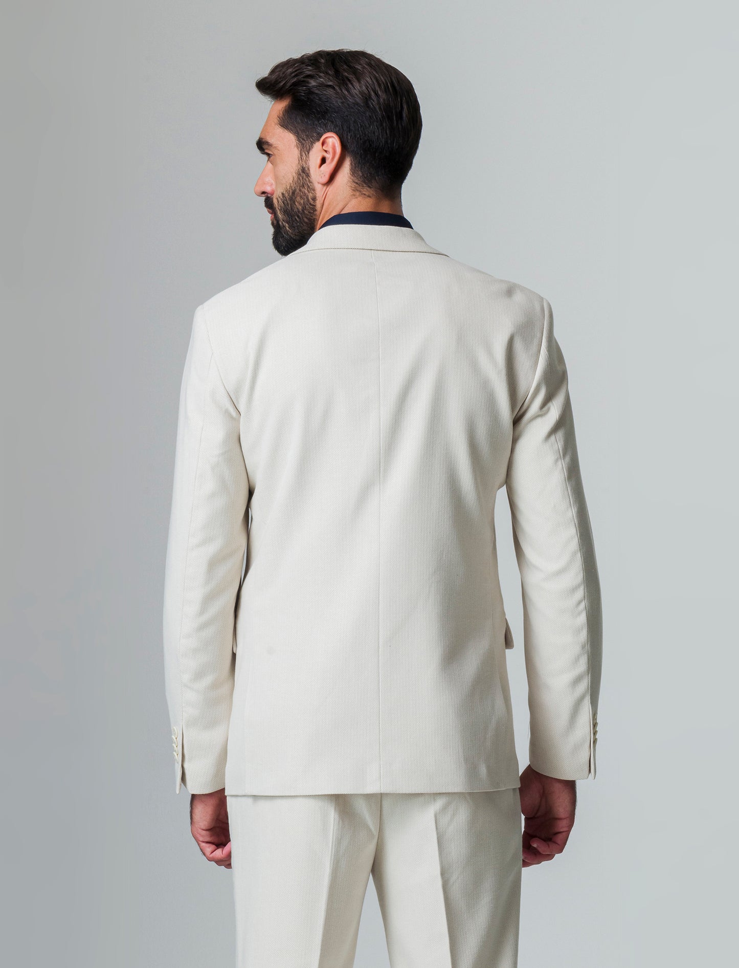 Man's structured fabric suit blazer - Beige