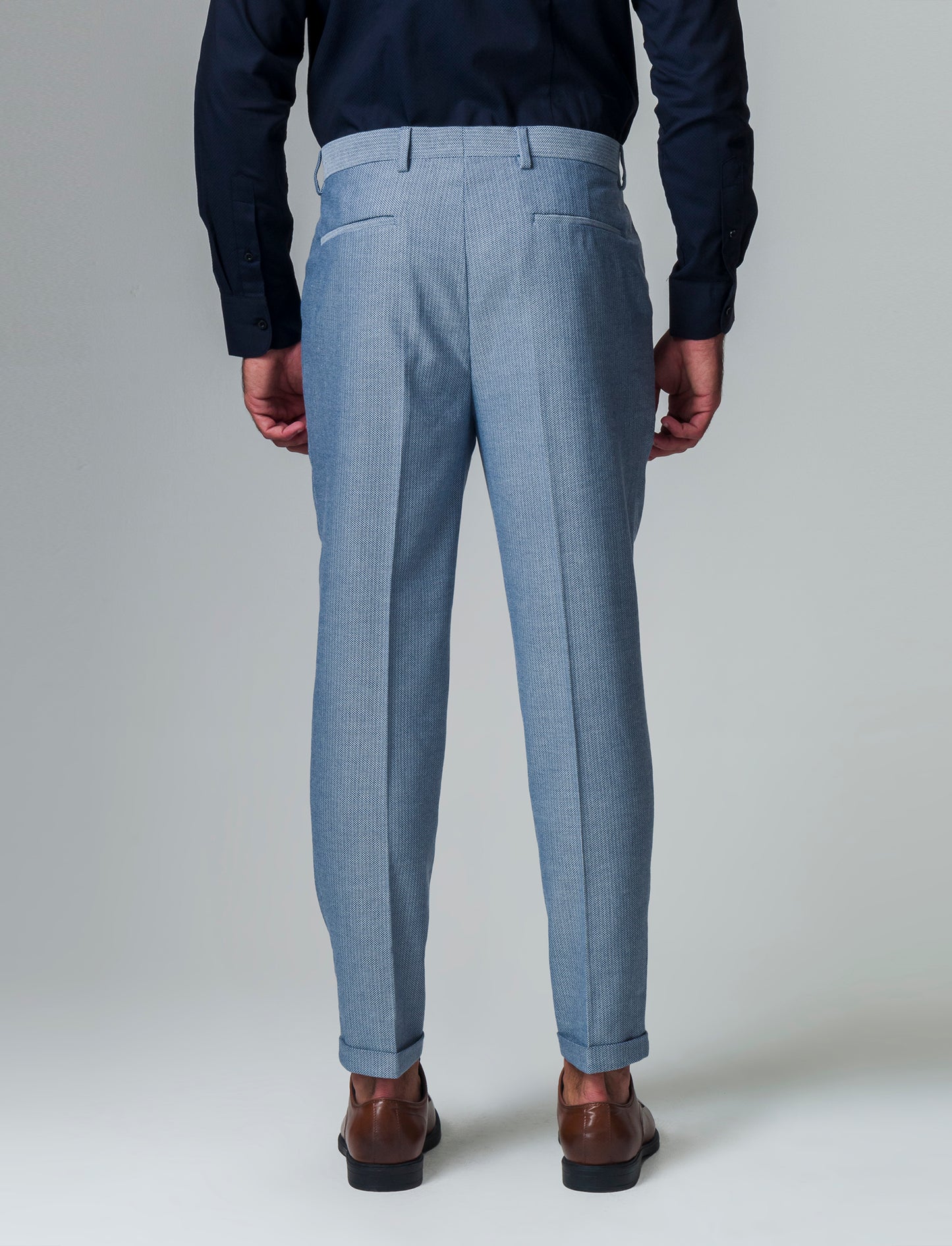 Pantaloni da completo tessuto strutturato da uomo - Bluette