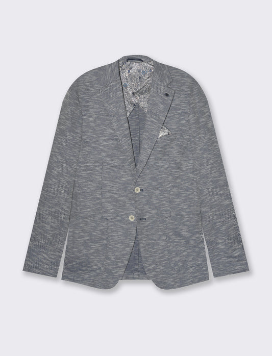 Man's jacquard structured blazer - Blue