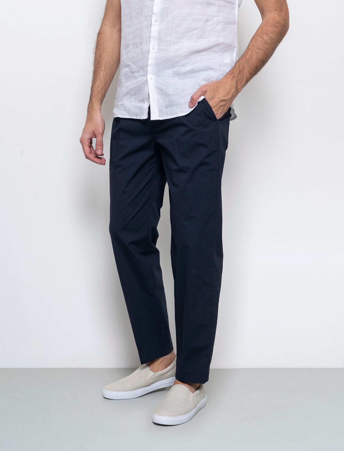 Pantaloni da completo tessuto effetto lino da uomo - Grigio