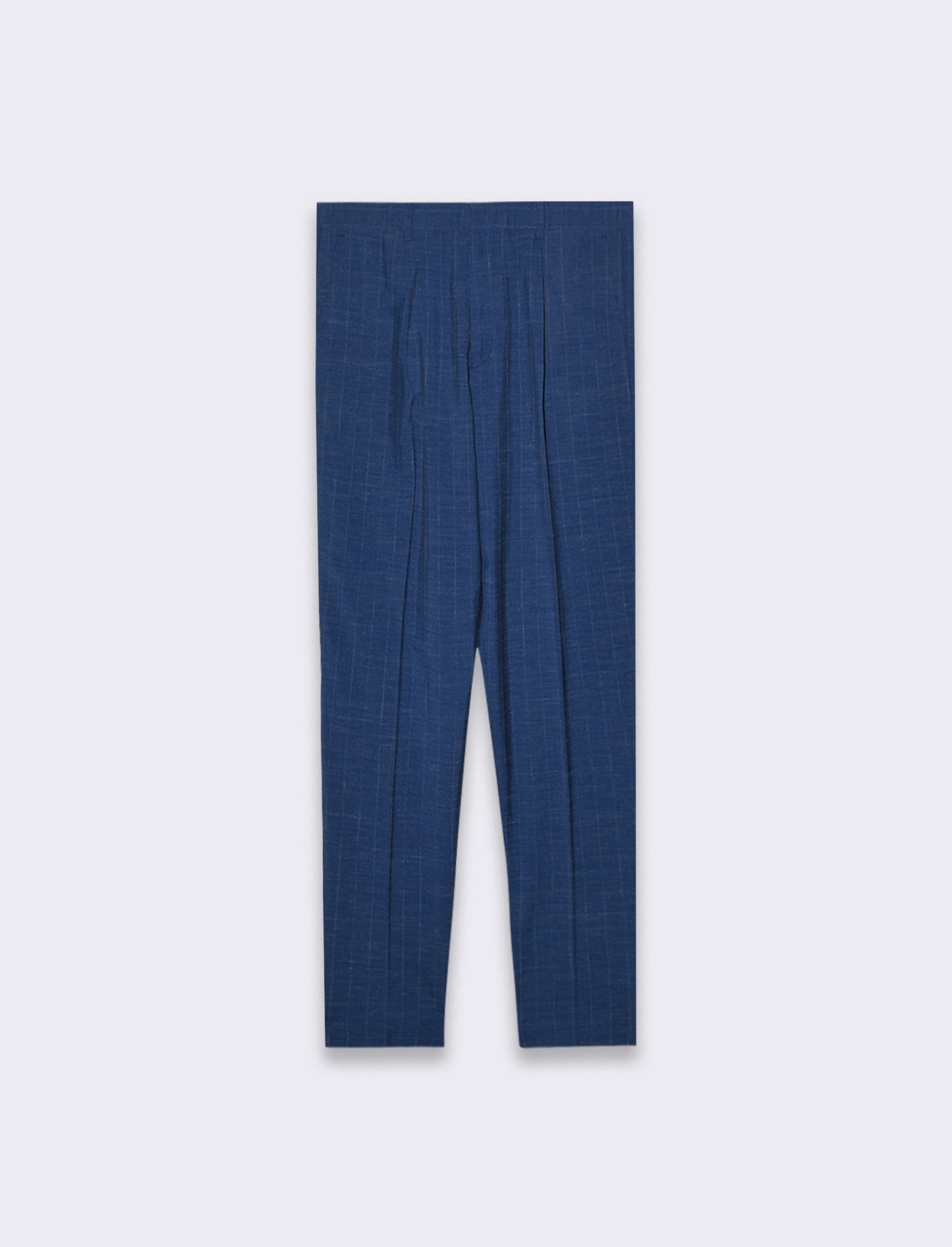 Pantaloni da completo gessato effetto slub da uomo - Blu melange