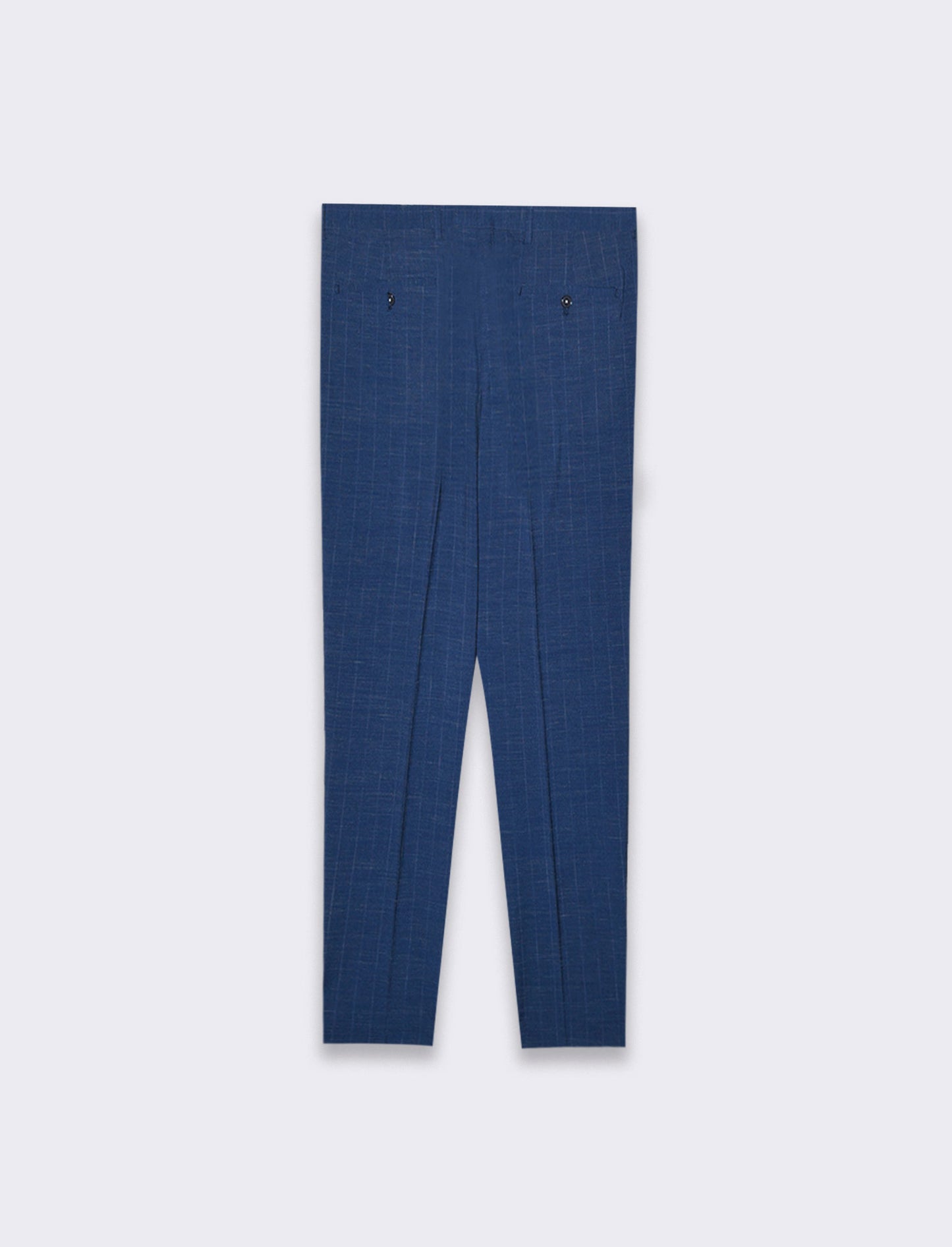 Pantaloni da completo gessato effetto slub da uomo - Blu melange