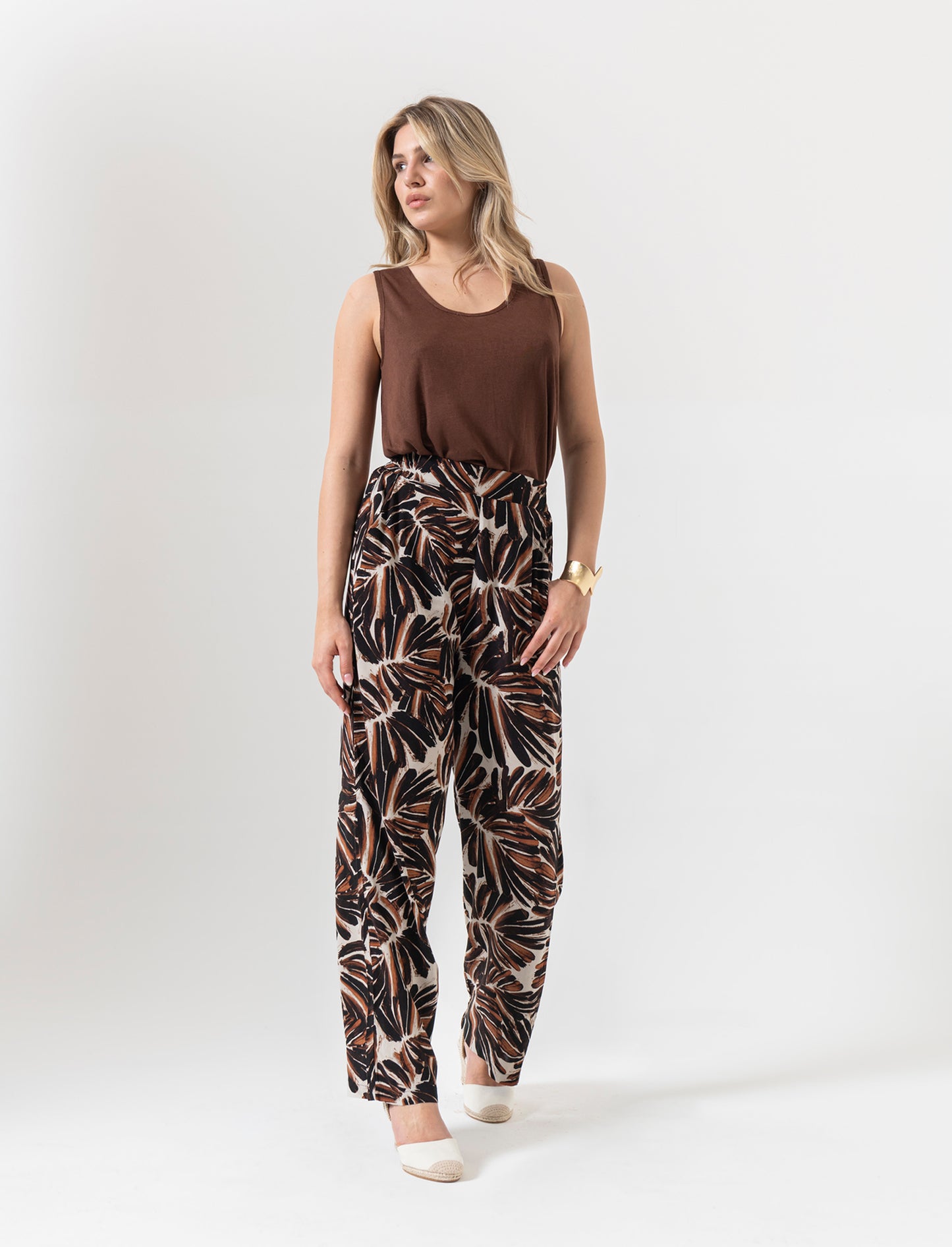 Pantalone con fusciacca in vita da donna - var 1