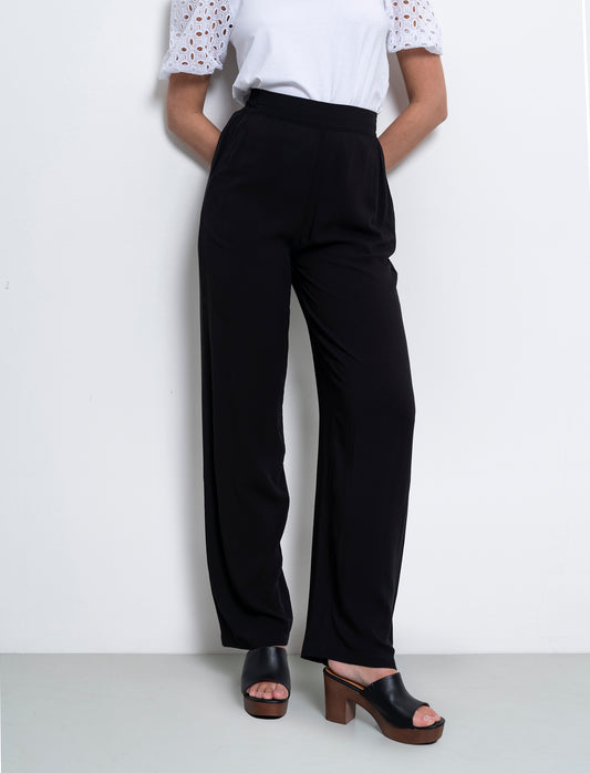 Pantalone con fusciacca in vita da donna - Nero