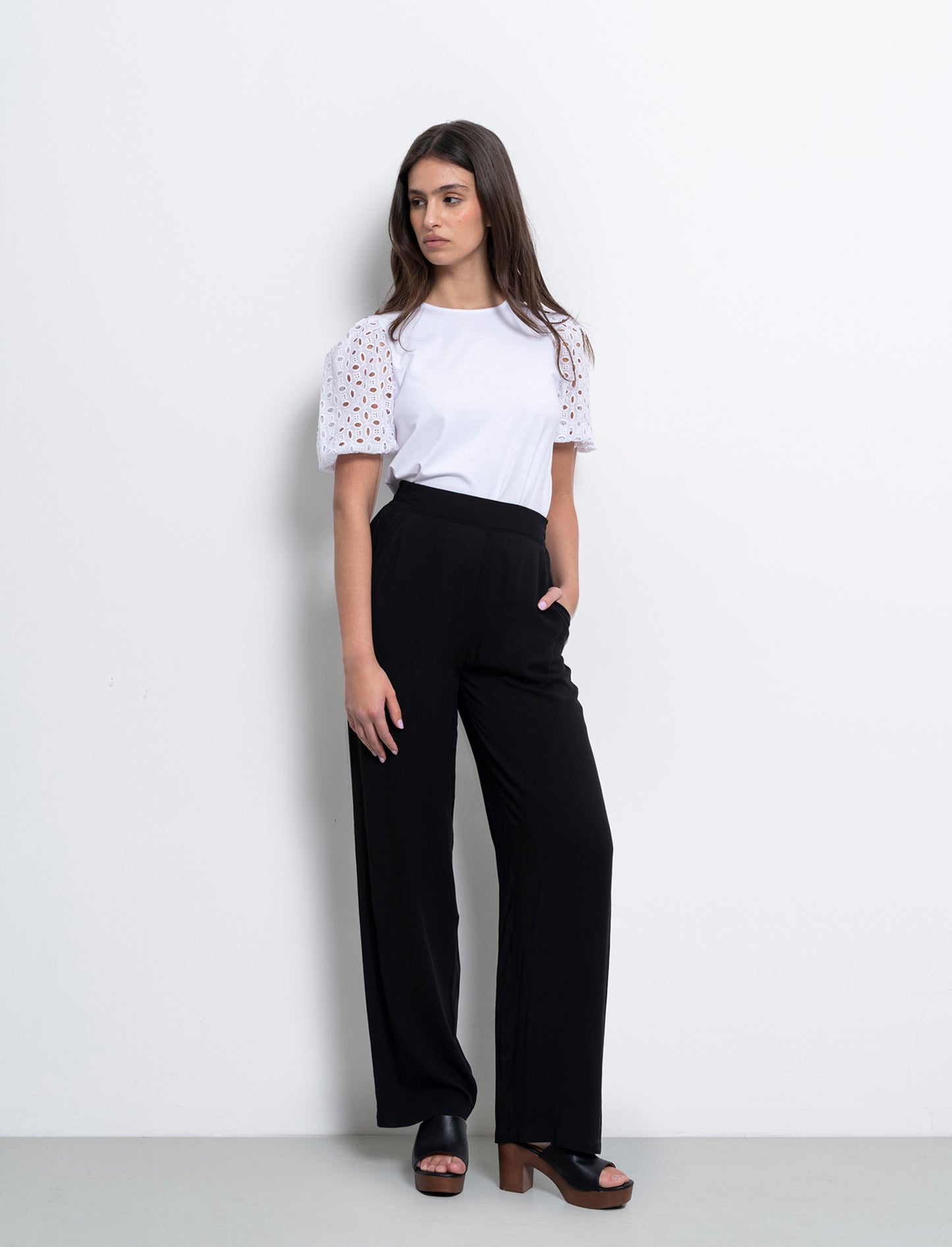 Pantalone con fusciacca in vita da donna - Nero