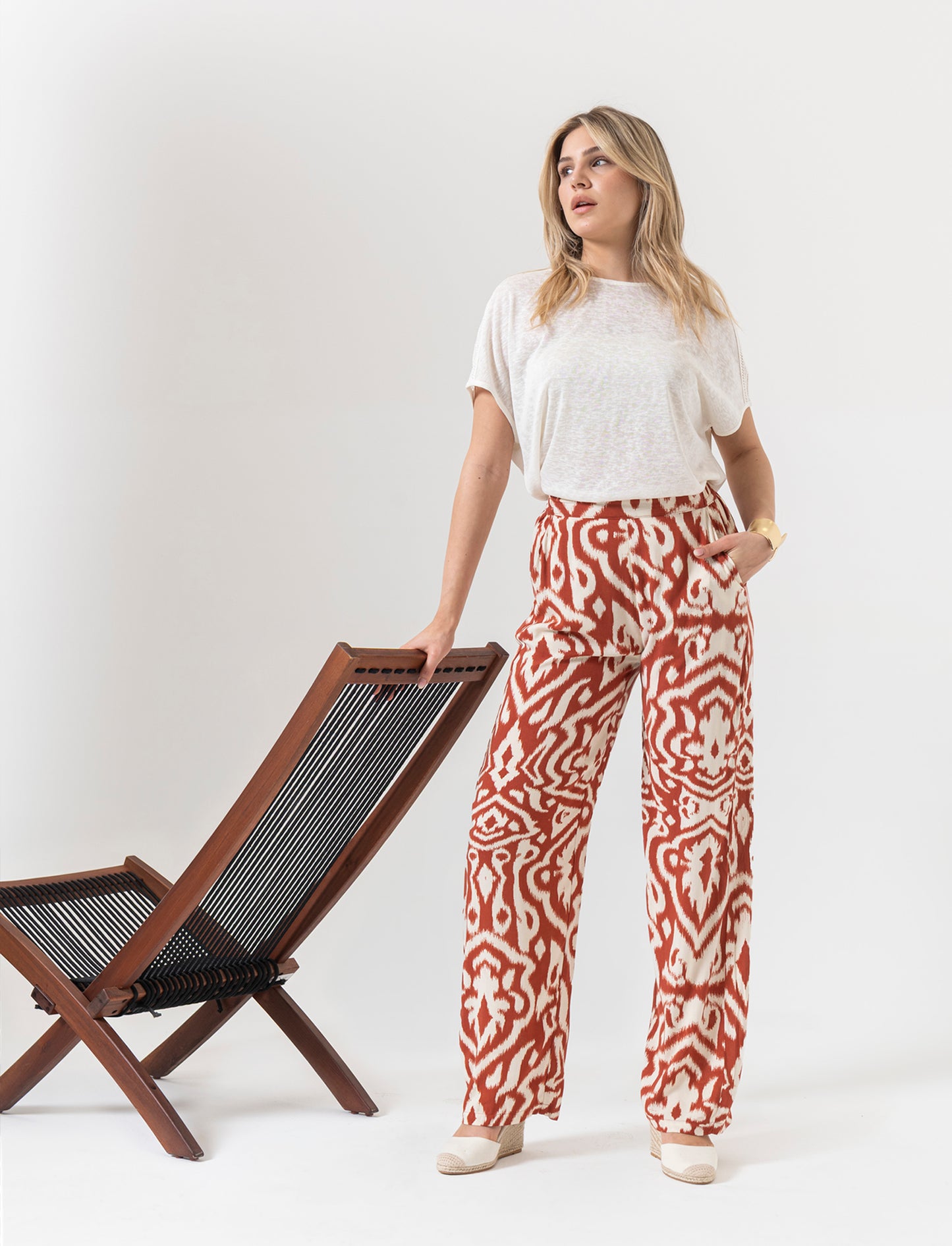 Pantalone con fusciacca in vita da donna - var 2