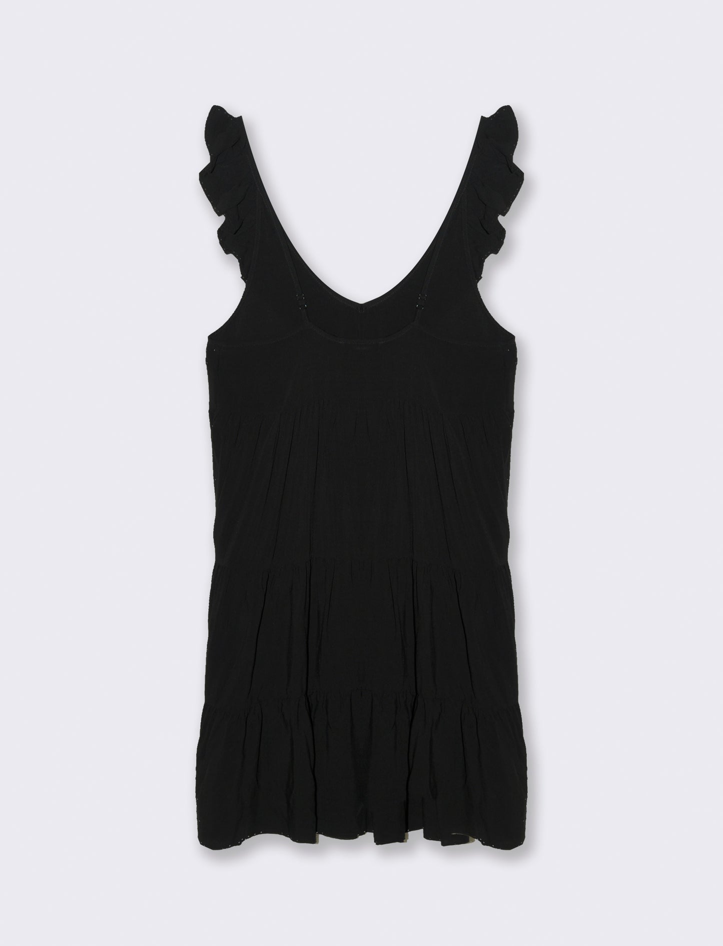 Vestito corto con rouches da donna - Nero