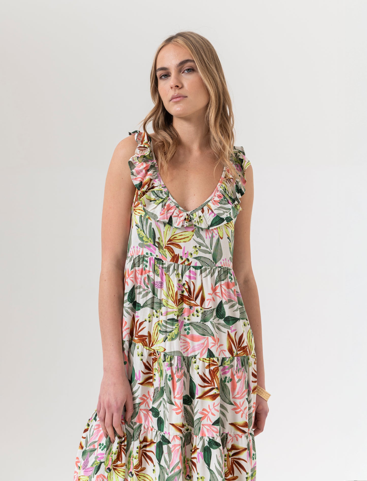 Vestito corto con rouches da donna - var 1