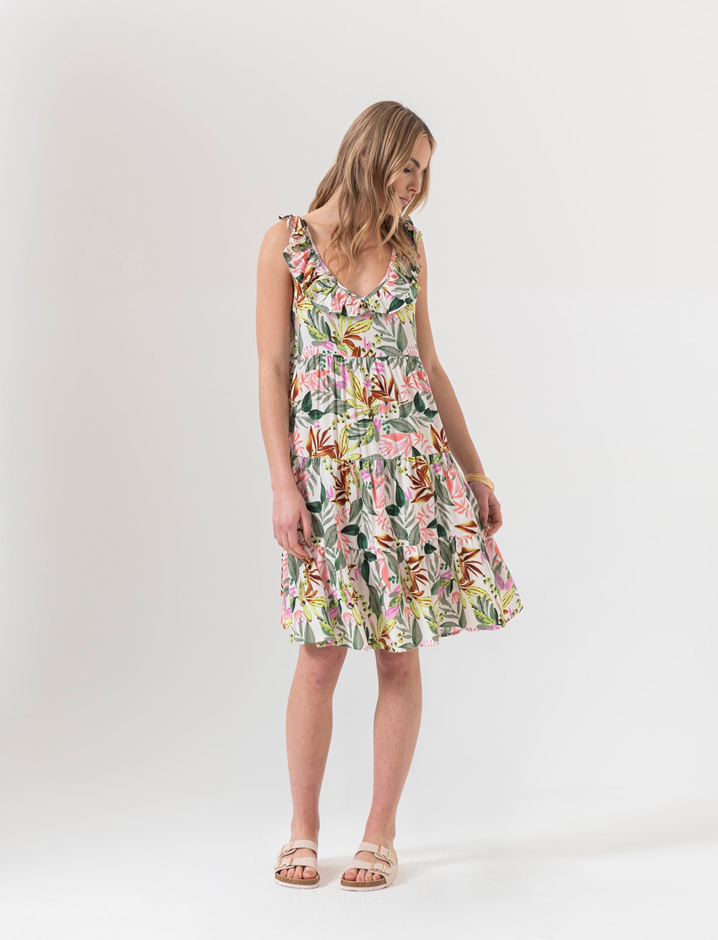 Vestito corto con rouches da donna - var 1