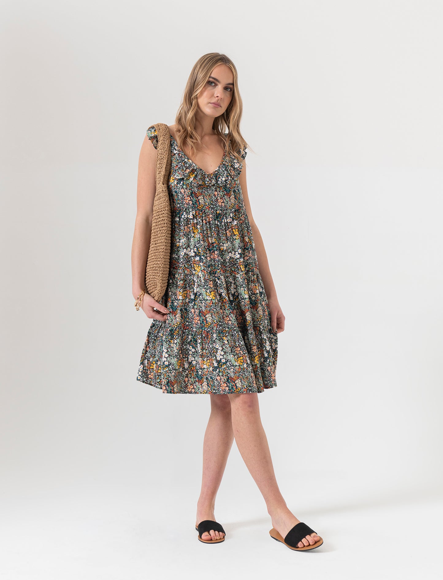 Vestito corto con rouches da donna - var 2