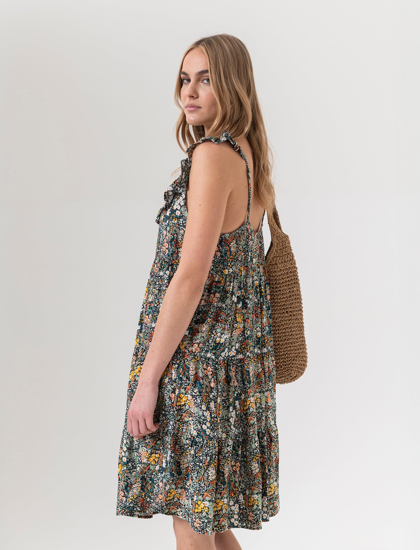 Vestito corto con rouches da donna - var 2