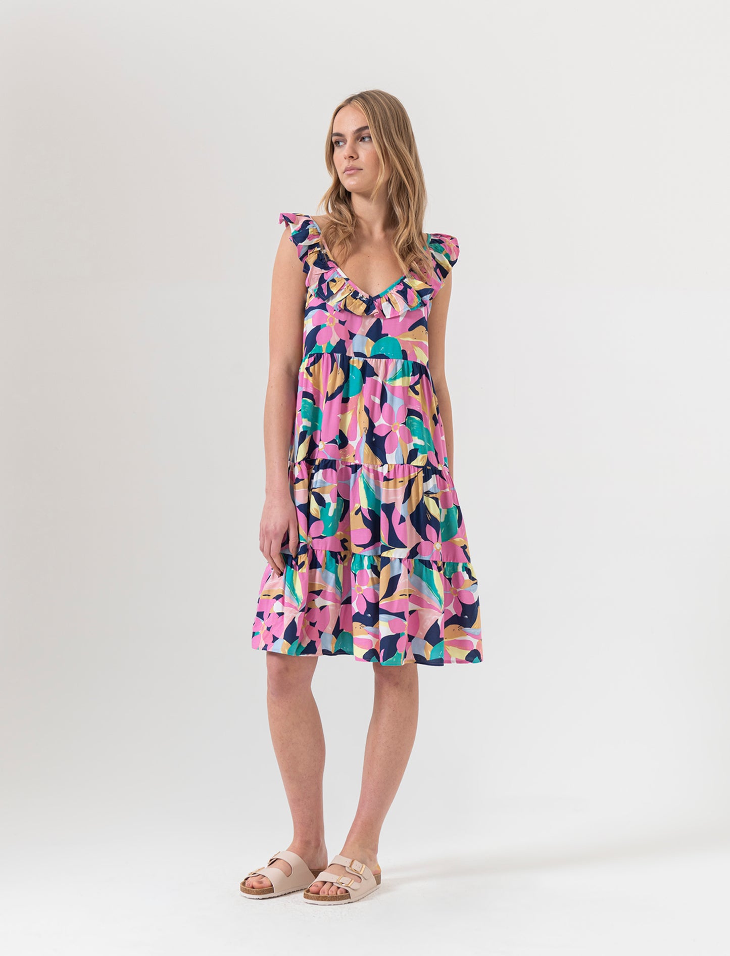 Vestito corto con rouches da donna - var 3