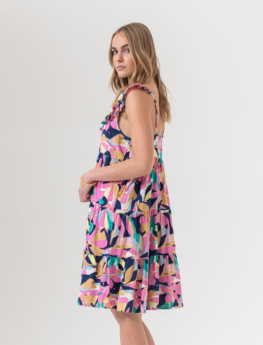 Vestito corto con rouches da donna - var 3