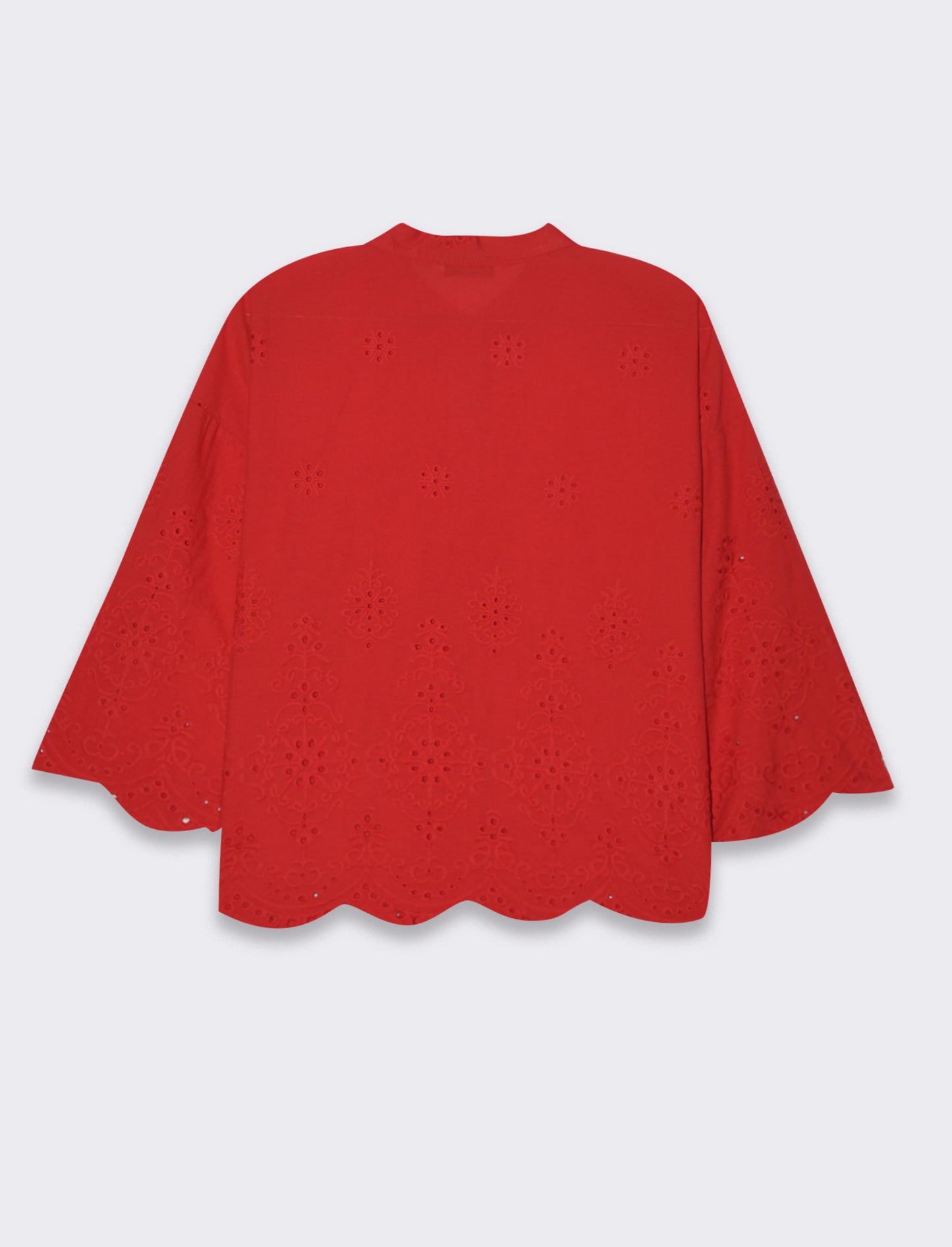 Camicia in pizzo da donna - Rosso scarlatto