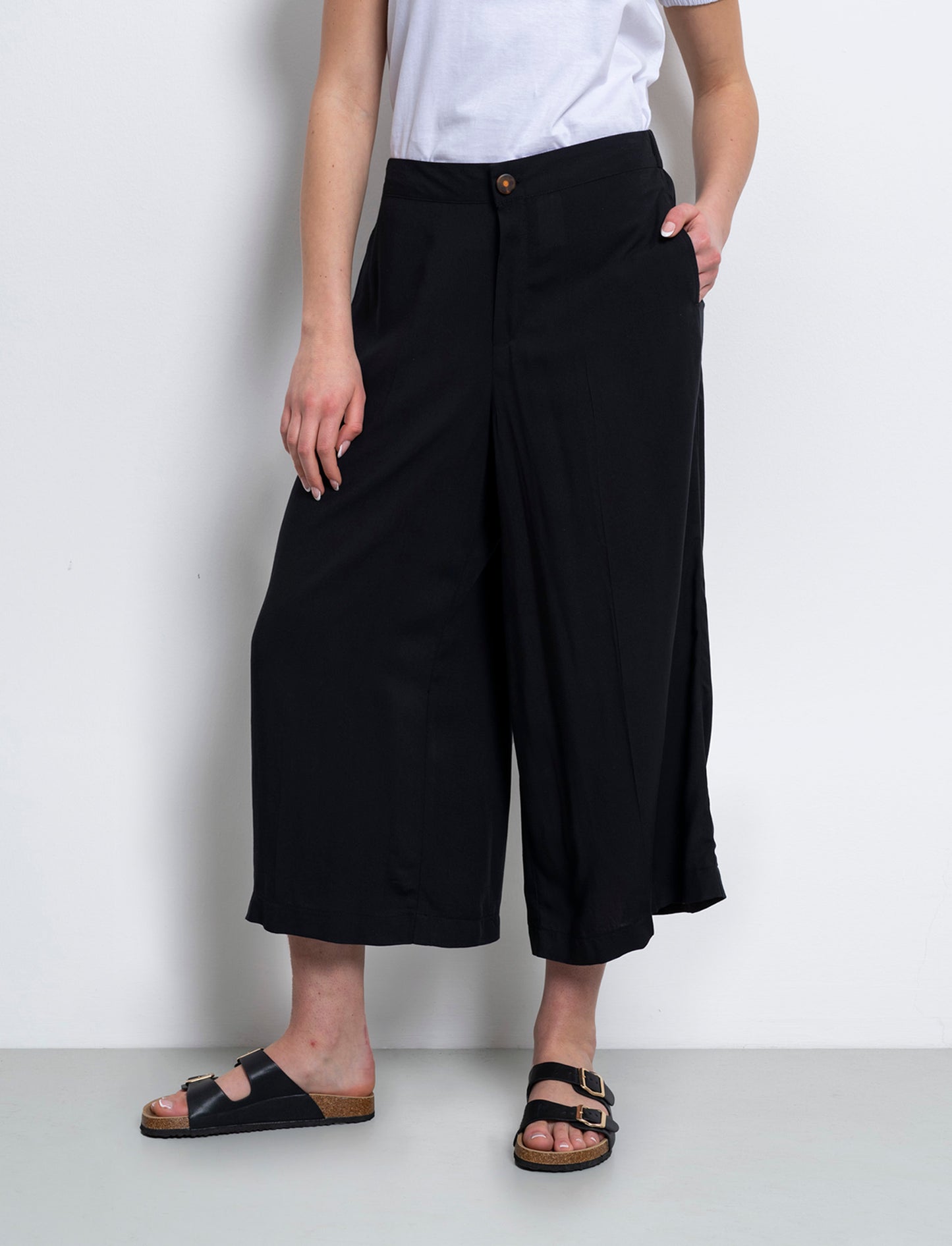 Pantalone coulotte da donna - Nero