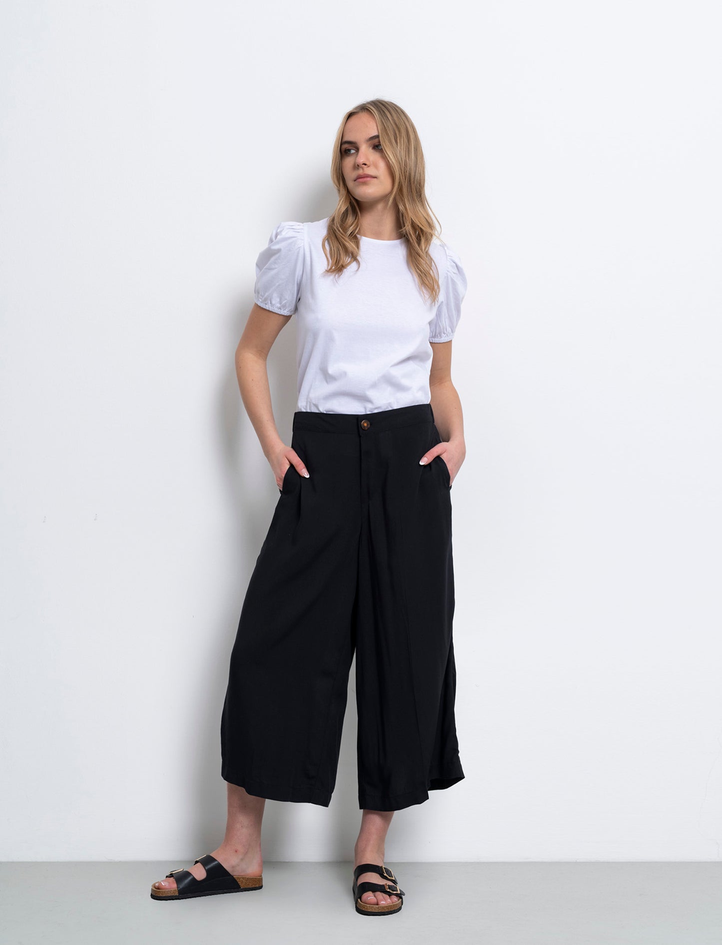 Pantalone coulotte da donna - Nero