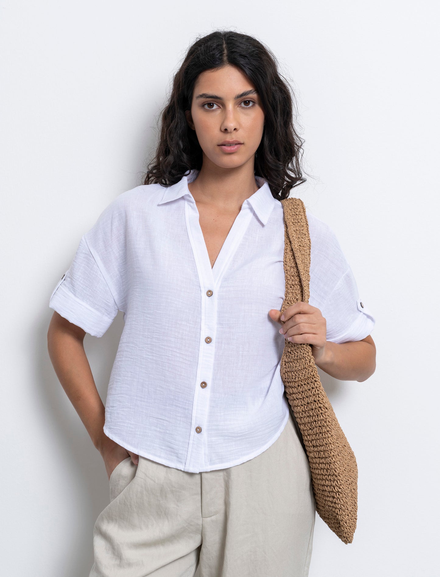 Woman's short sleeve shirt - White