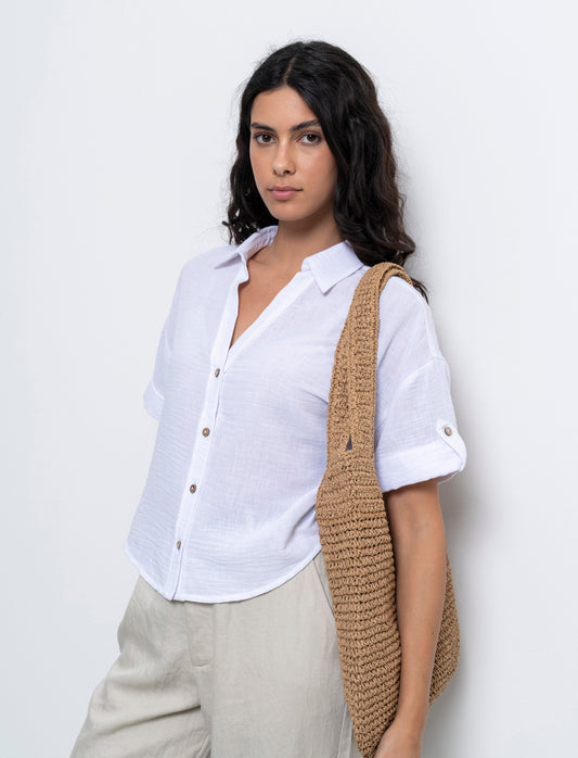 Woman's short sleeve shirt - White