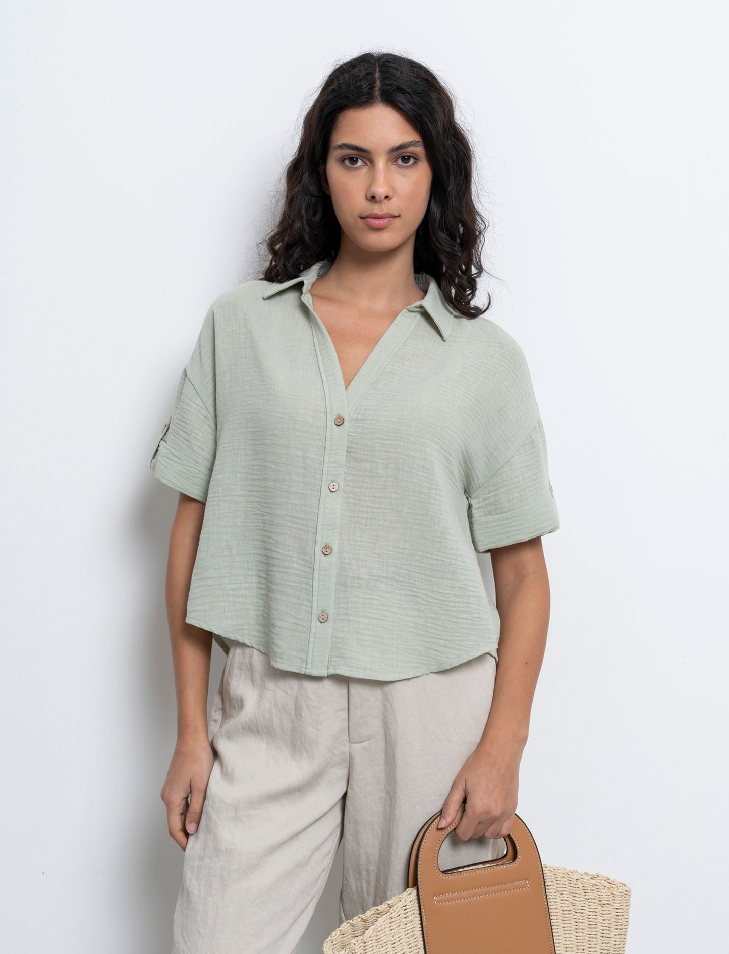 Woman's short sleeve shirt - Green