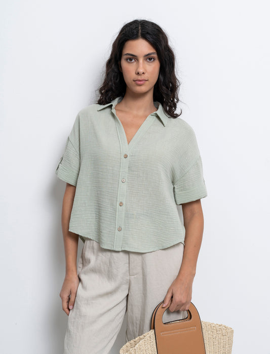 Woman's short sleeve shirt - Green