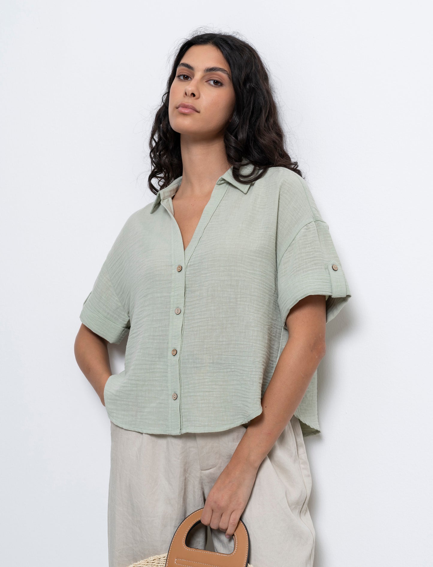 Woman's short sleeve shirt - Green