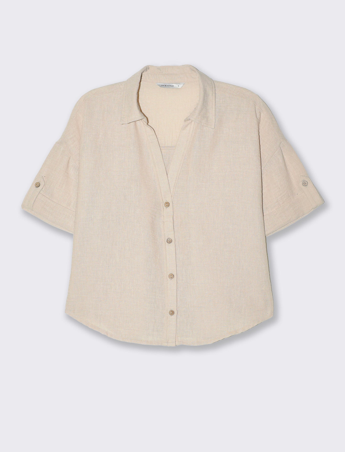 Woman's short sleeve shirt - Brown