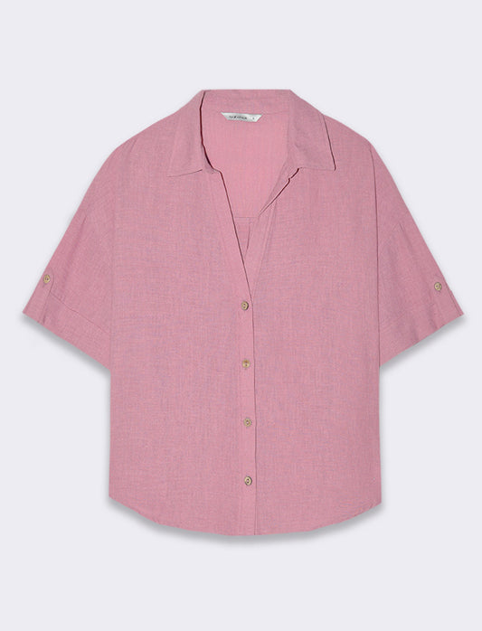 Woman's short sleeve shirt - Pink