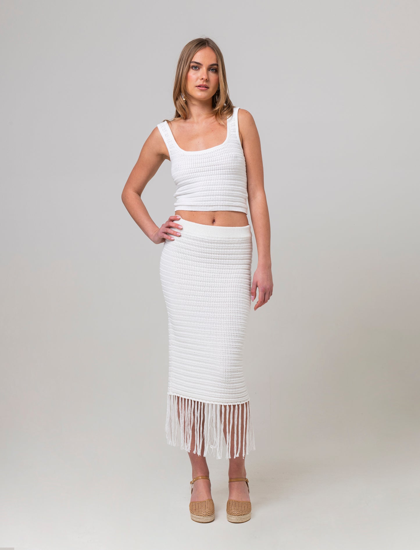 Top crochet da donna - Avorio