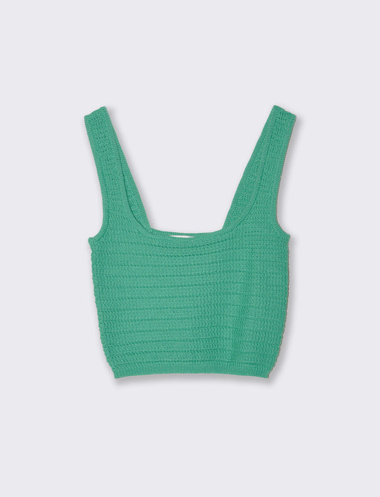 Top crochet da donna - Verde smeraldo