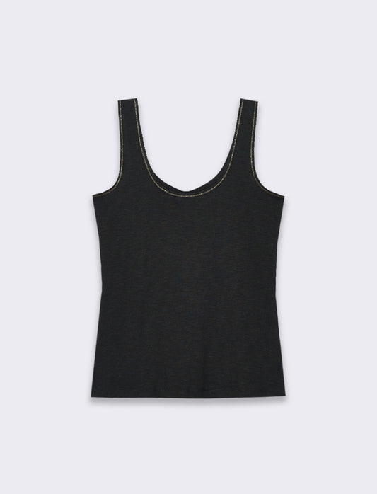 Top con passamaneria da donna - Nero
