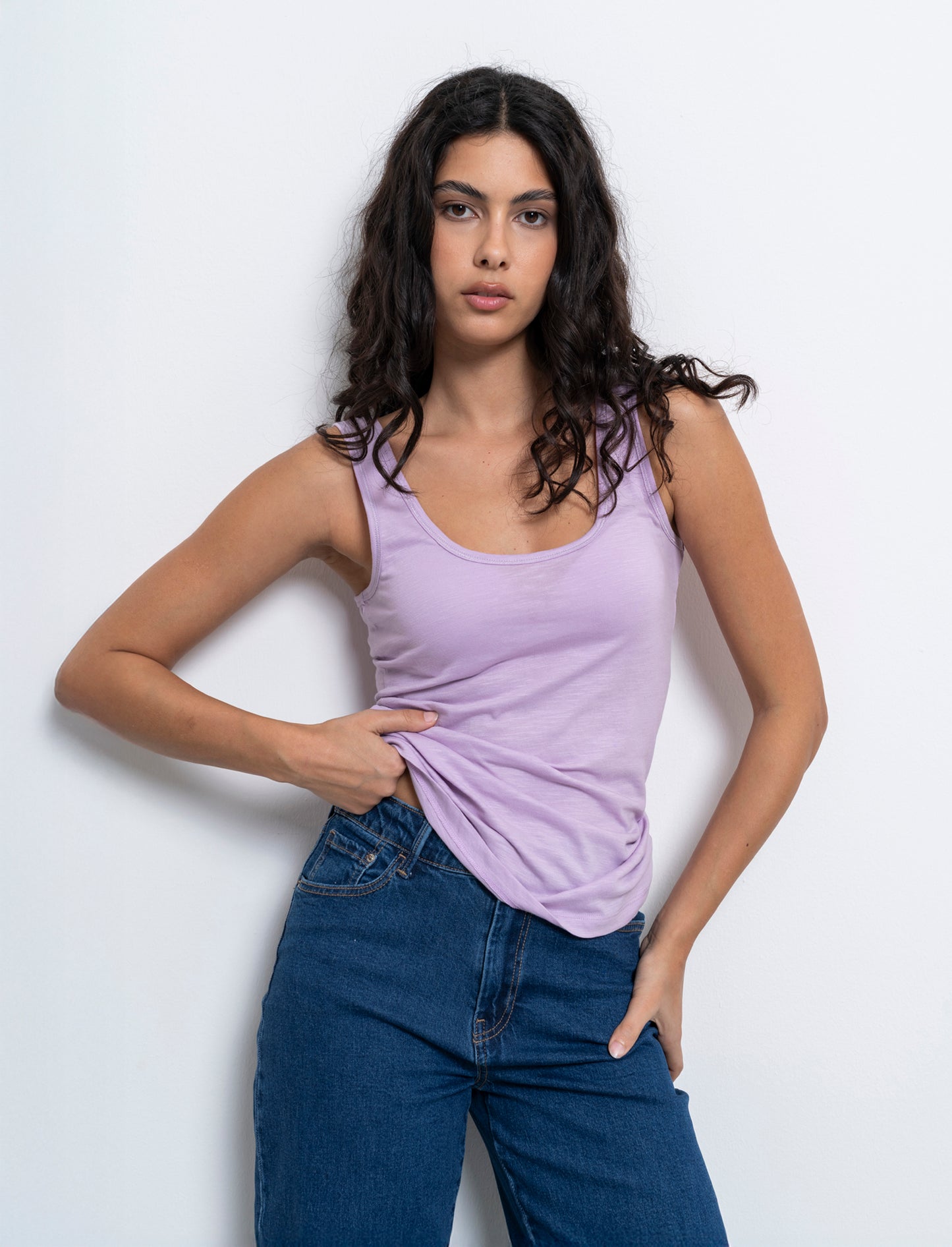 Top con passamaneria da donna - Viola glicine