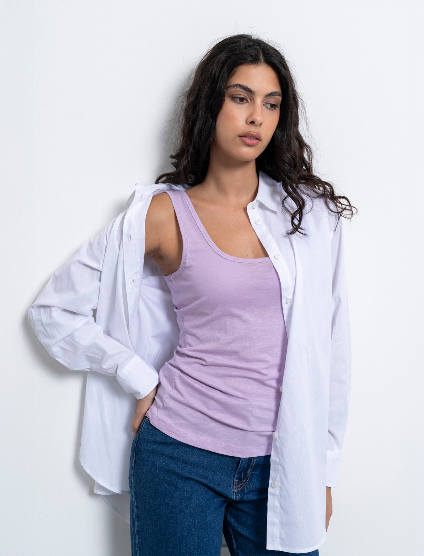 Top con passamaneria da donna - Viola glicine