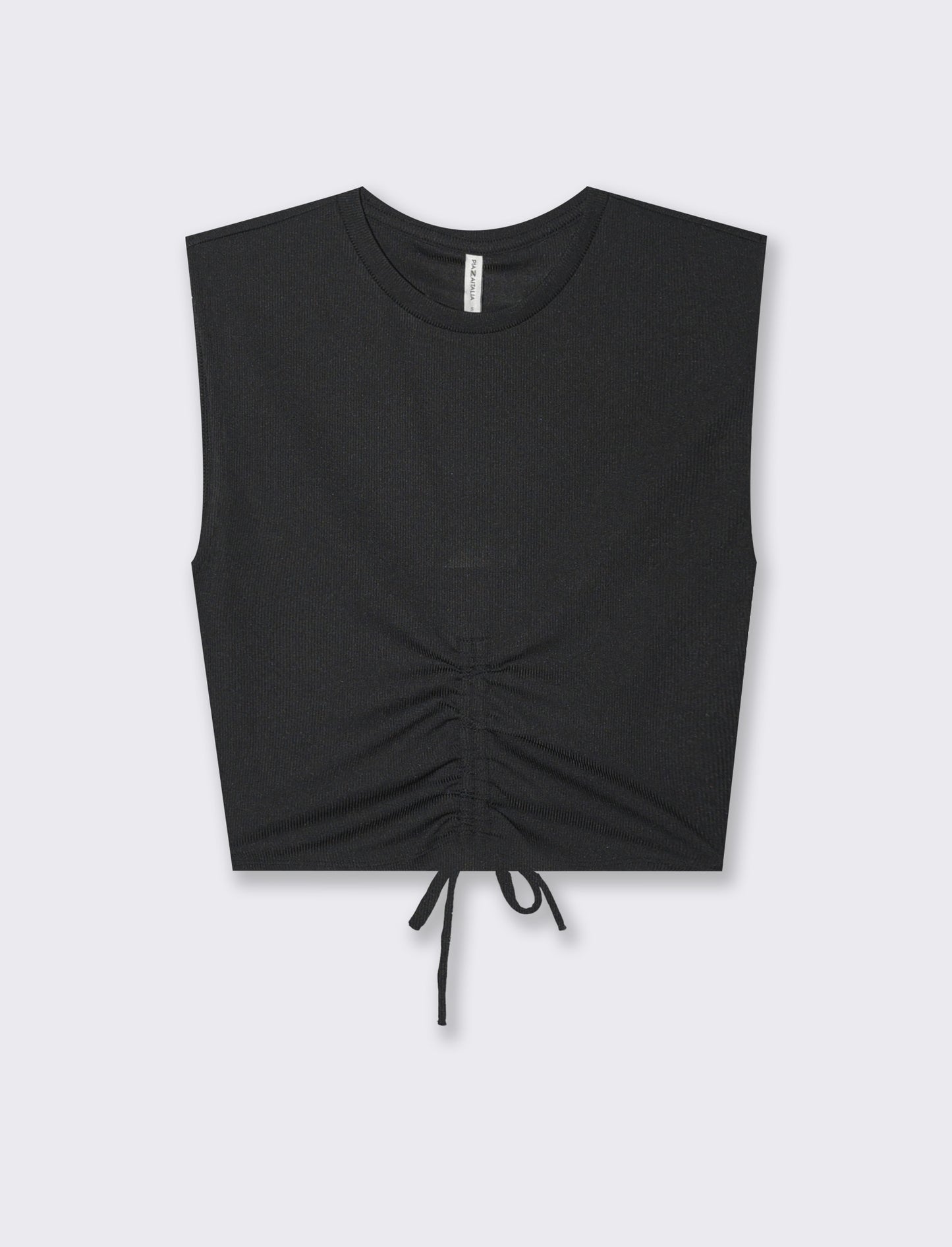 Top con coulisse da donna - Nero