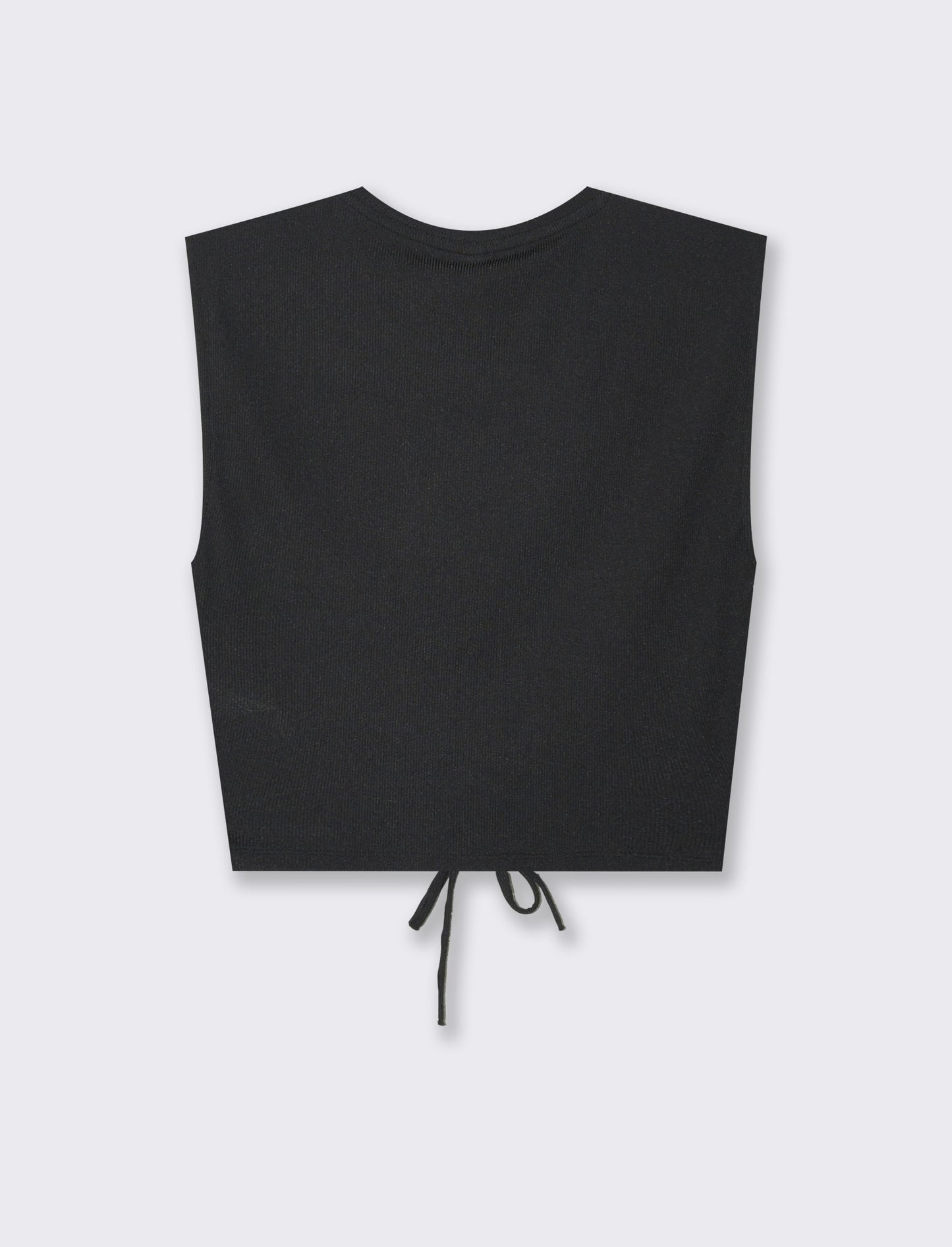 Top con coulisse da donna - Nero