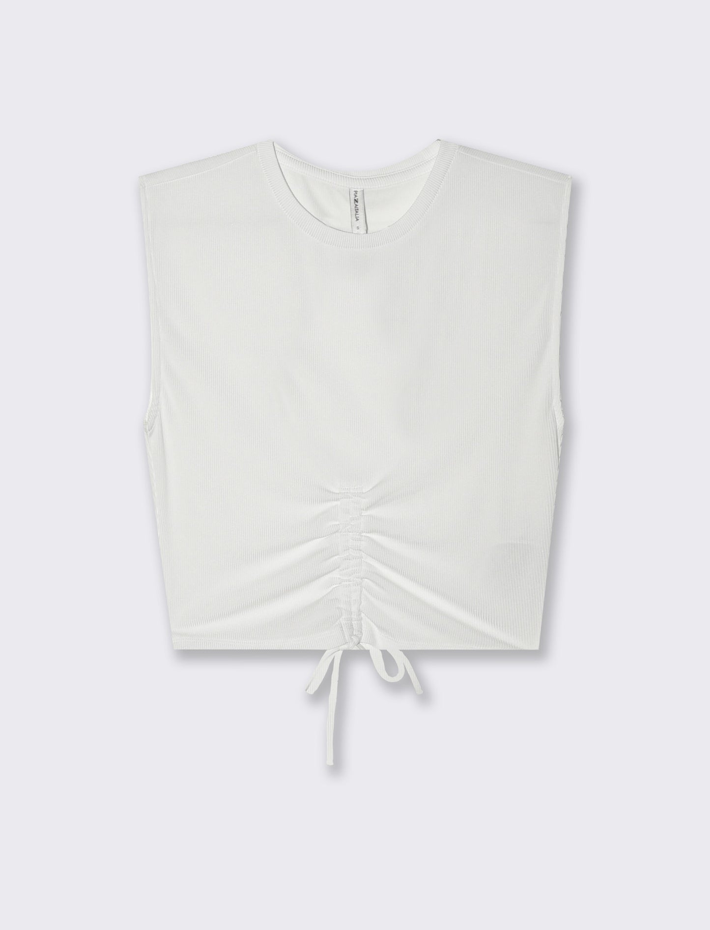 Top con coulisse da donna - Bianco