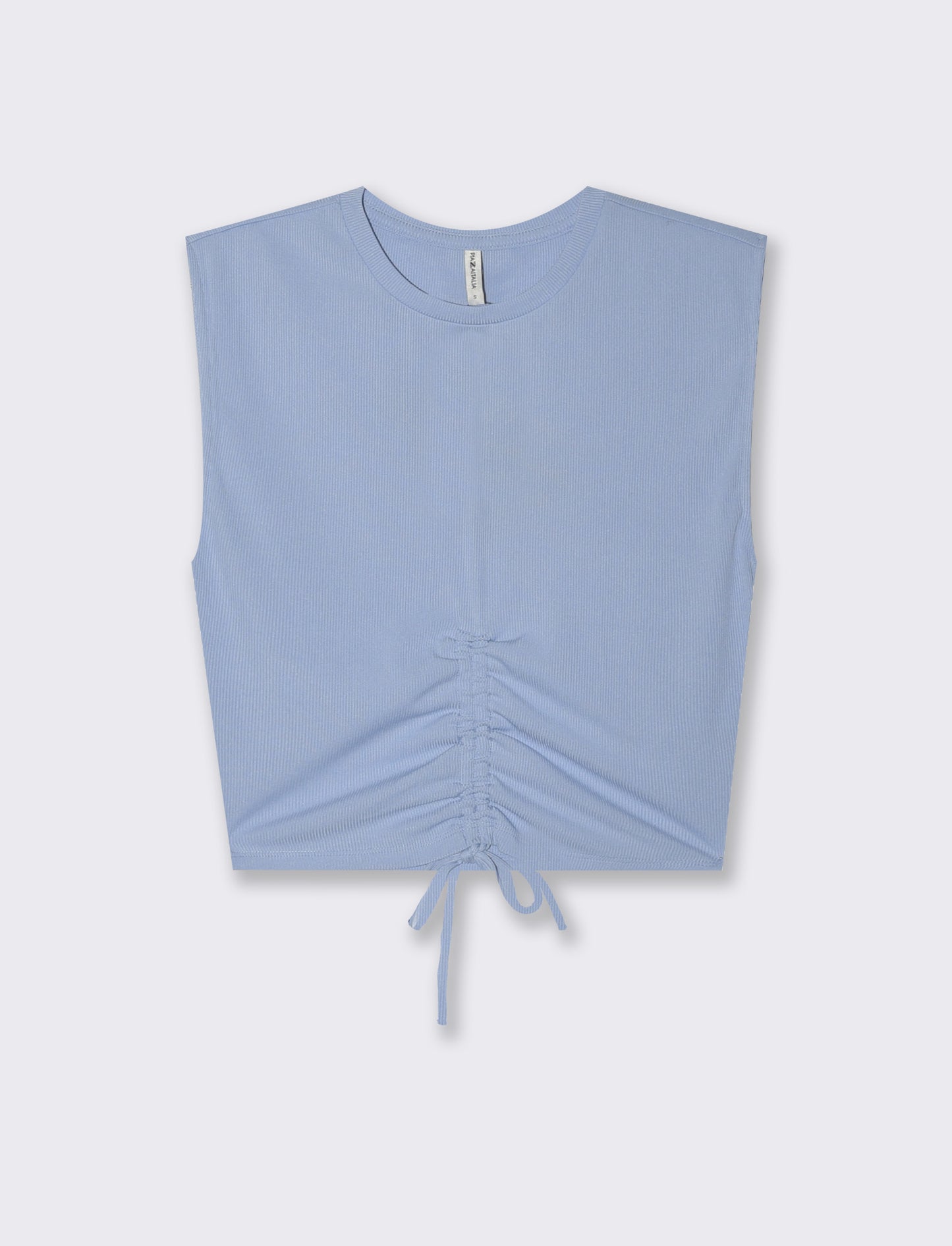 Top con coulisse da donna - Blu chiaro