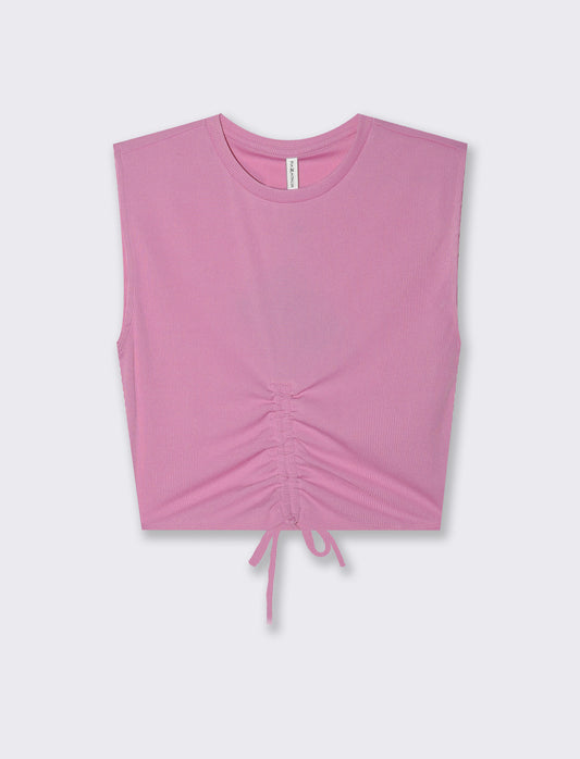 Top con coulisse da donna - Rosa