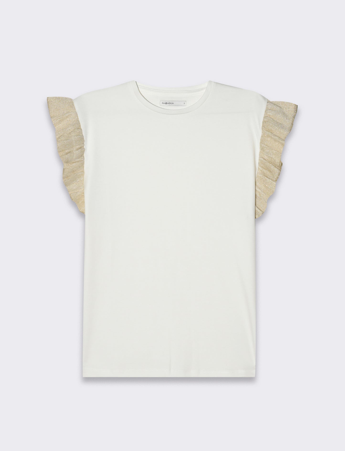 T-shirt con rouches da donna - Bianco